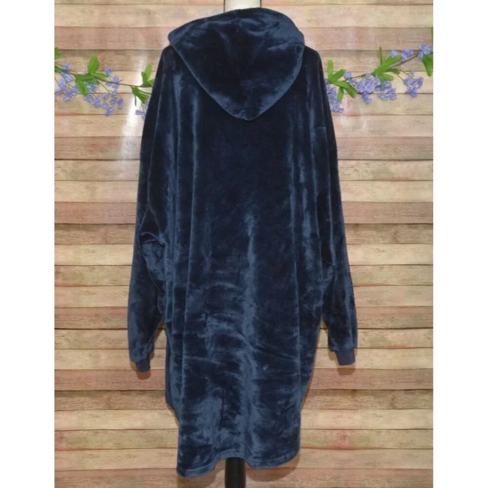 The Comfy Original Quarter-Zip Wearable Blanket Navy Blue One Size SO Soft Cozy